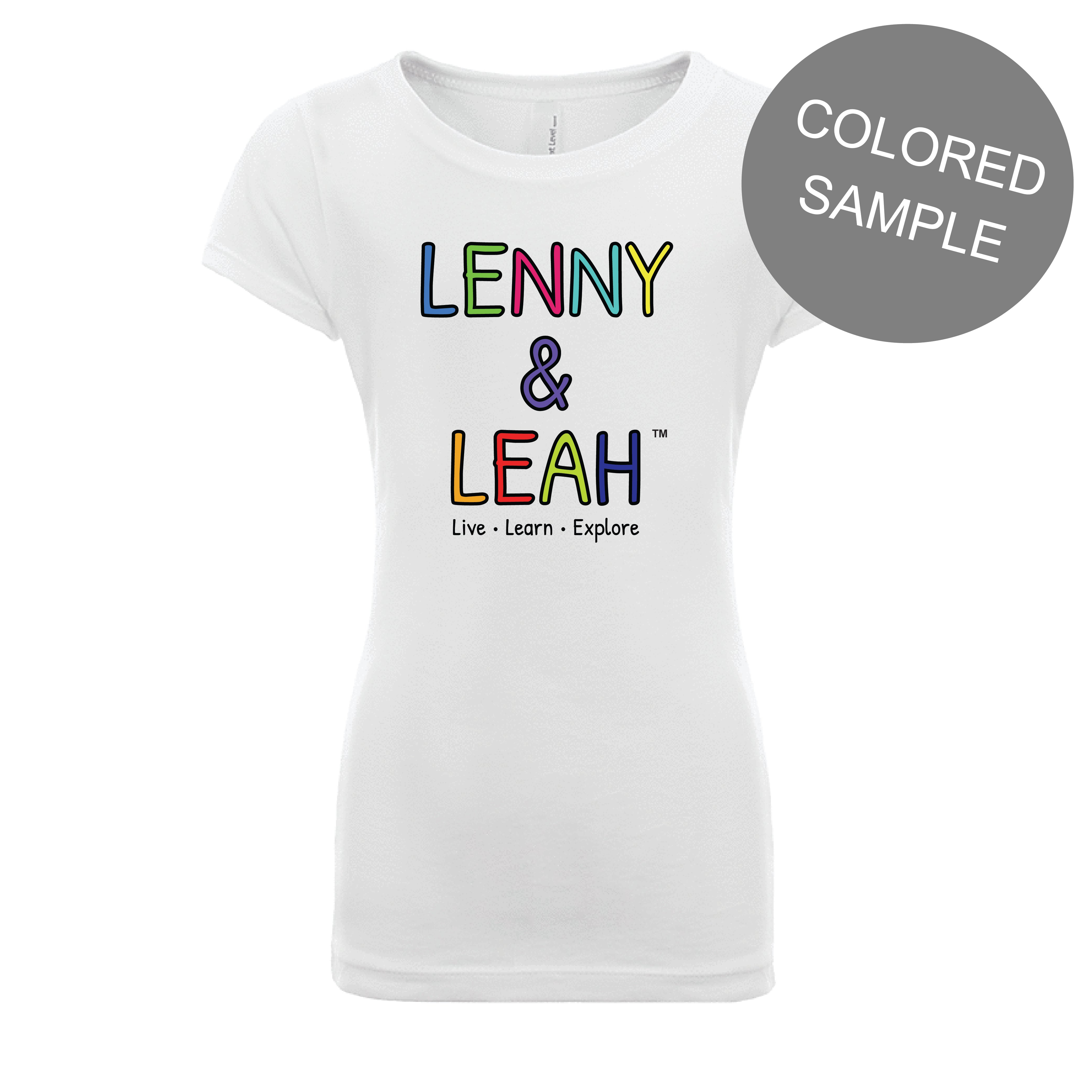 Colored sample of Lenny and Leah tee for girls